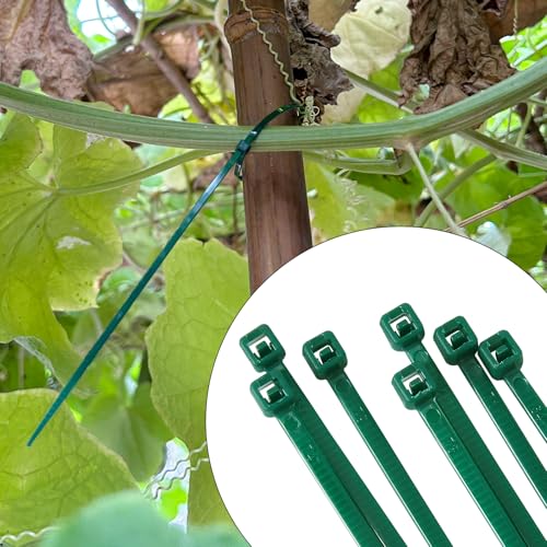 4 inch 3mm Dark Green Nylon Garden Cable Zip Ties Self Locking Cable Ties Twist Ties, Multi-Purpose Cable Tie(100 Pcs) - size: 4 in x 0.118 in