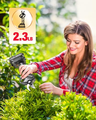 Upgraded Electric Pruning Shears, 1.6" Cutting Diameter Cordless Pruner with LCD Display, Brushless Motor, 2Γ2.0Ah Rechargeable Batteries & Extra Blade for Garden Trees and Branches - style: LCD-1.6" grey