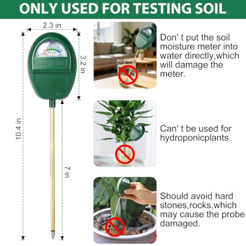 Censinda Soil Moisture Meter, Adjustable Viewing Angles,7" Deep Probe Soil Hygrometer for Plants, No Battery Soil Hygrometer for Indoor Outdoor Garden Potted Plants