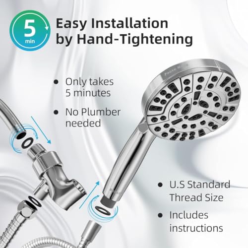BESAQUO 9 Settings Air-Induction High Pressure Handheld shower head - color: Silver