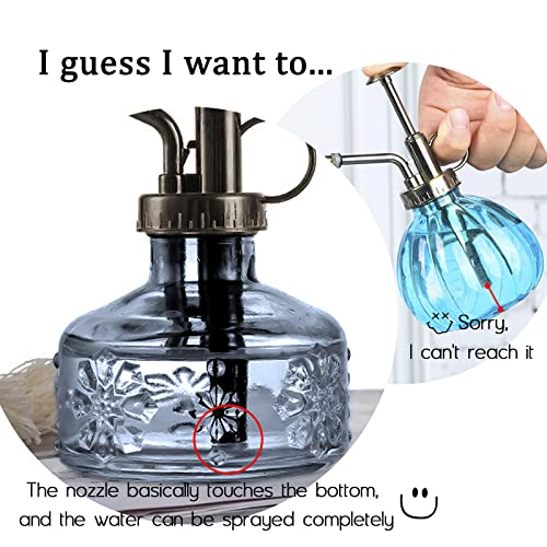 XXXFLOWER Glass Plant Mister Spray Bottle Grey 180ml/6 oz - color: Gray