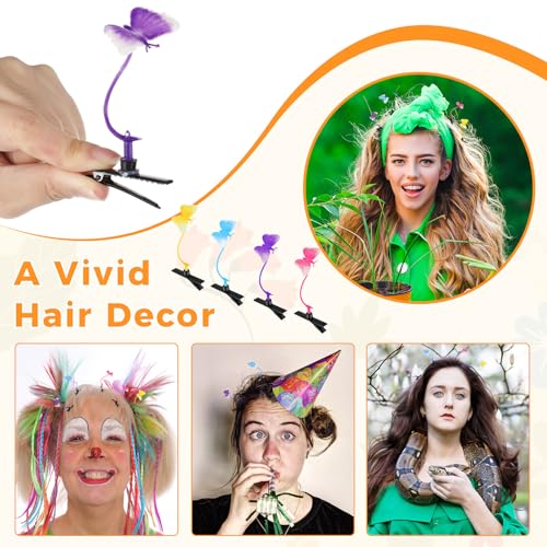 30 Pcs Bean Sprout Hair Clips Plant Styles,Butterfly - style: Butterfly