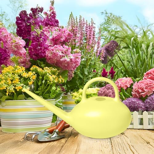 ZXJ Small Plastic Watering Can - 1/4 Gallon - for Home Plant Garden - Yellow - color: Yellow