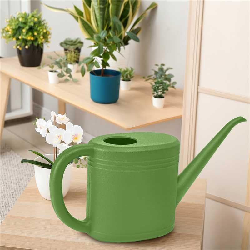 Plant Watering Can for Home Garden - with Long Spout - 1/4 Gallon - Green - color: Green