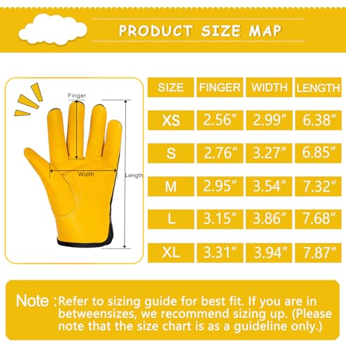 Kids Work Gloves, Sheepskin Leather Palm (Black, L, 6-7 Years Old) - color: Black 1 Pair, size: Large (6-7 Years Old)