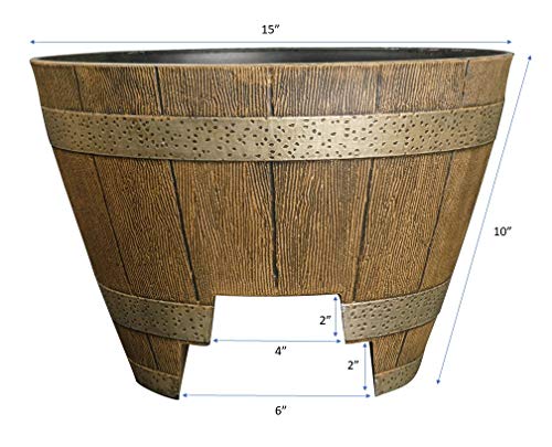 15" Jameson Round Deck Rail with Drainage in Distressed Oak - color: Distressed Oak, size: 15"