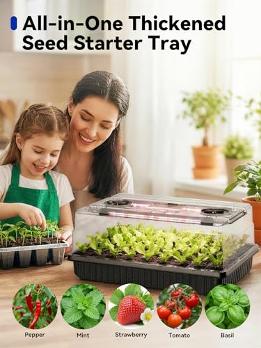 GLOWRIUM Seed Starter Tray with Grow Lights, 162-Cell Plant Germination