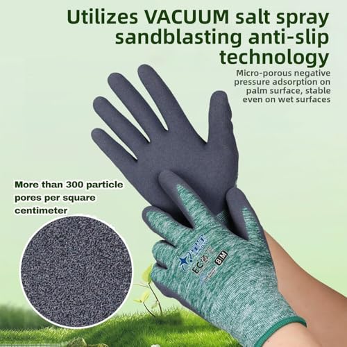KDK Gardening Gloves for Women and Men, ECO Recycled Polyester Work Gloves with Latex Coating - color: Ocean Blue