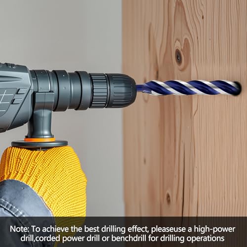 3/4 Inch Auger Drill Bit for Wood, 9" Long Carbon Steel Quick Change Hex Shank Wood Drill Bit for Hardwood, Softwood and Plastic (Blue) - size: 3/4" x 9"