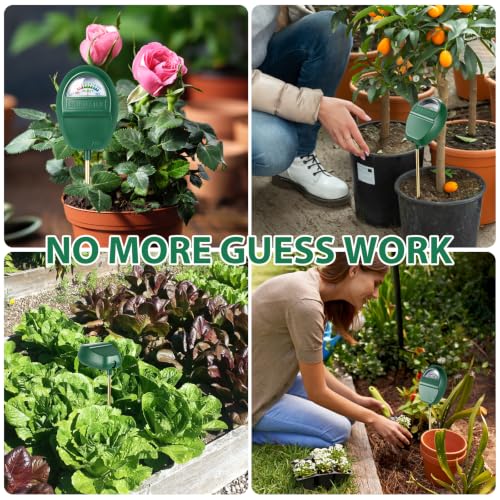 Censinda Soil Moisture Meter, Adjustable Viewing Angles,7" Deep Probe Soil Hygrometer for Plants, No Battery Soil Hygrometer for Indoor Outdoor Garden Potted Plants