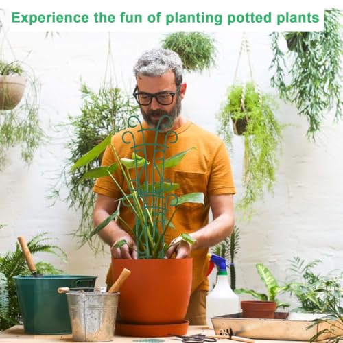 Plant Trellis for Potted Plants 4 Pack Stackable Indoor Outdoor Climbing Houseplant Support with Garden Wire for Pothos Hoya Ivy Flower - size: 4 Pack