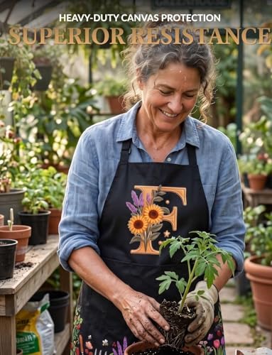 InnoBeta Personalized Gardening Gifts for Women, Gardener, Plant Lovers, Adjustable Apron with Pockets - color: A