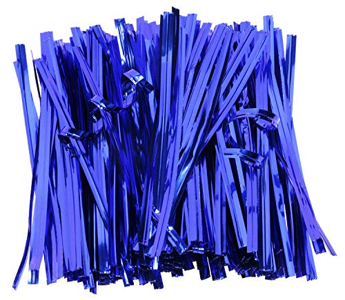 Mini Skater 800pcs 4" Metallic Twist Ties (Blue) - color: Blue