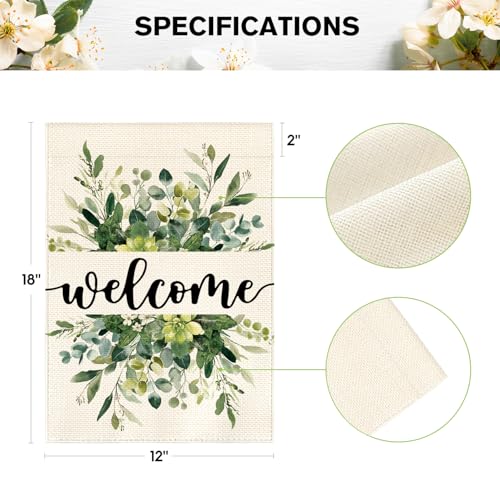 AVOIN colorlife Spring Summer Floral Welcome Garden Flag Outside 12x18 Inch - size: Garden Size-12 x 18"