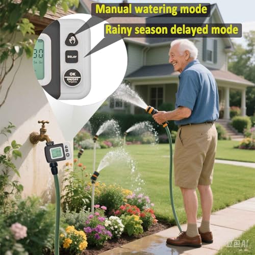 Sprinkler Timer Water Timer for Garden Hose Automatic Watering System Upgrade Rain Delay 12 Months Extra Long Working Time Easy to Set Up Installation