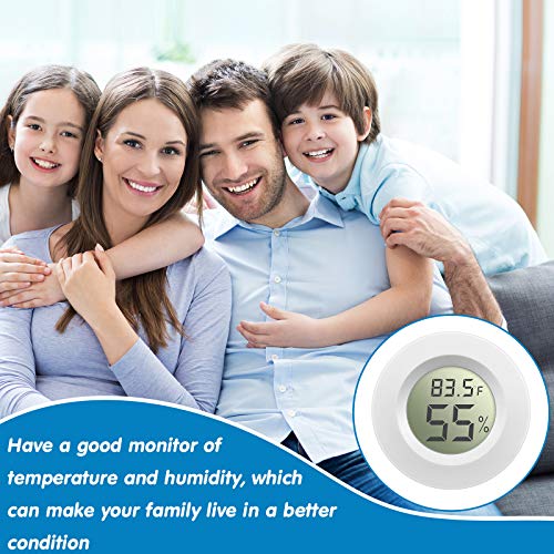 Weewooday 4 Pcs Mini Hygrometer Thermometer Digital LCD, White - size: White
