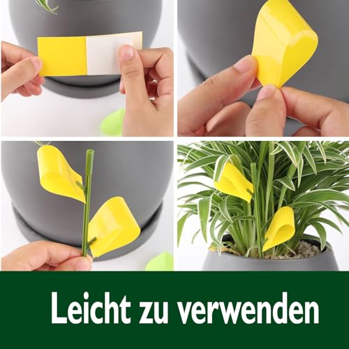 Garsum 84 Traps Sticky Houseplant Traps Gnat Yellow Insect Trap Indoor Fruit Fly Stakes Trap - color: 84 PCS
