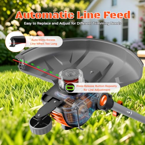 Electric Weed Wacker Eater String Trimmer Weed Whacker Battery Operated 21V - color: Black and Orange