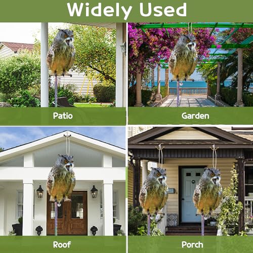 2Pcs Flat Plastic Owl to Scare Woodpecker from House - color: Grey Brown 2pcs