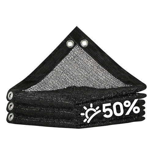 ShadeMart 50% Black Sun Shade Cloth 12' x 24' UV Block for Garden Plants - color: Black, size: 1 2' X 2 4'
