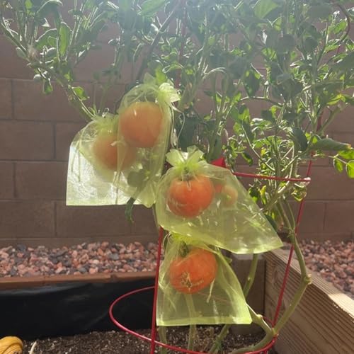 30 Pcs 6.7''×9'' Drawstring Fruit Netting Bags, Reusable Garden Netting Bags, Medium Fruit Protection Bags, Fruit Cover Mesh Bag for Fruit Trees Vegetable Floral - size: 6.7''×9''