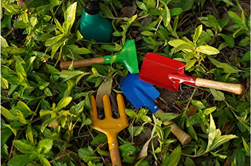 Kids Gardening Tool Set – Garden Tools Kit Includes Shovel, Rake, Fork Trowel, Children Garden Kit with Sun Hat, Apron, Gloves, Tote Bag, Sprayer and Bucket, Outdoor Play Toy Gift for Kid