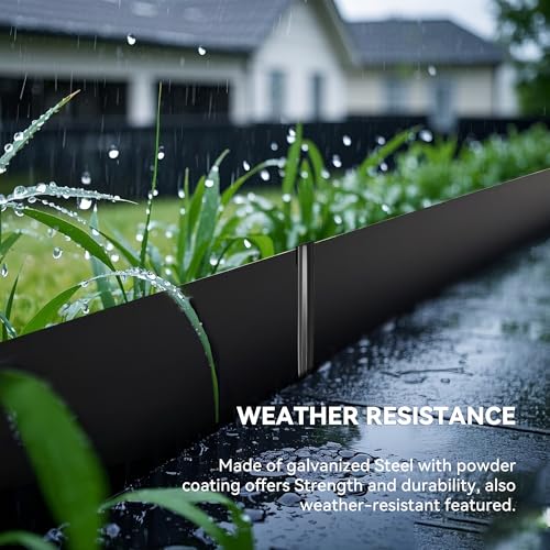 WORTH 13Pcs 8 in. Metal Landscape Edging Stakes, Black Steel Garden Spikes - color: Black, size: 8 Inch-13Pcs