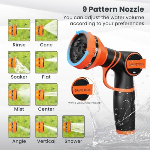 Giraffe Tools Retractable Hose Reel 1/2" x 65 ft Wall Mount Auto Rewind - size: 65ft