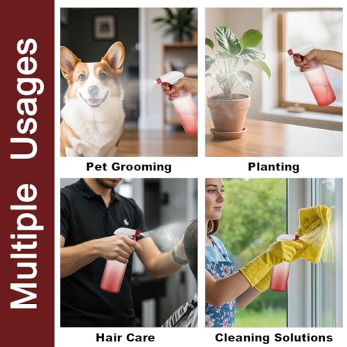 Spray Bottles 16.9oz/500ml Plastic - color: Red