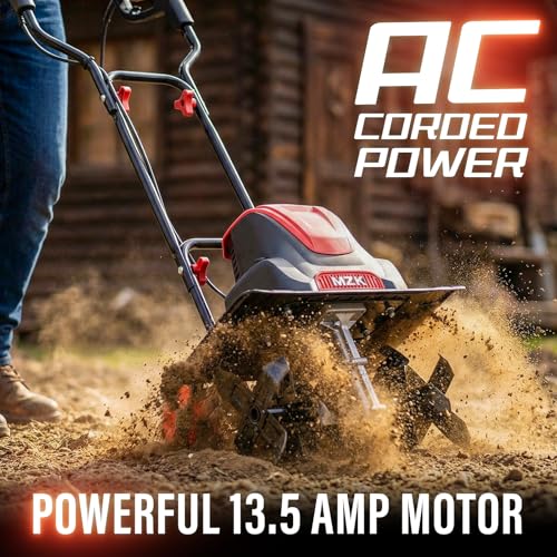 MZK 16-Inch 13.5A Electric Tiller Cultivator,Foldable Rototiller - size: 16 Inch