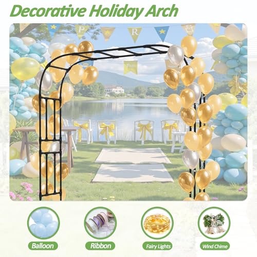 Thickened Metal Garden Arch-92.5L*105H,Trellis for Climbing Plants Outdoor - size: 98(L)*94(H)*16(W)IN