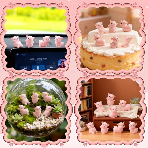 100 Pcs Mini Resin Pigs Miniature Pig Figurines Tiny Pigs Bulk