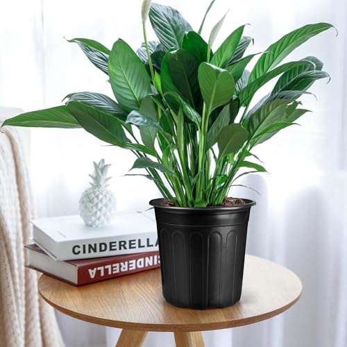 3 Gallon Pots for Plants, 10.6 Inch Gallon Nursery Pots with Drainage Holes, 3 Gallon Plastic Plant Pots for Cuttings, Seeding, Succulents, Transplanting - size: 3Gal-30pack
