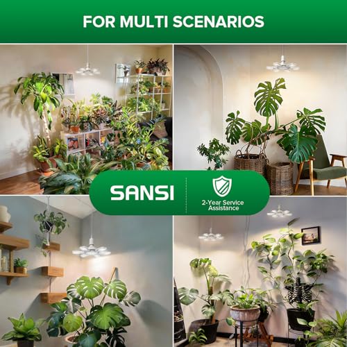 SANSI Hanging Grow Lights for Indoor Plants, Hanging Plant Light with Timer - size: Large