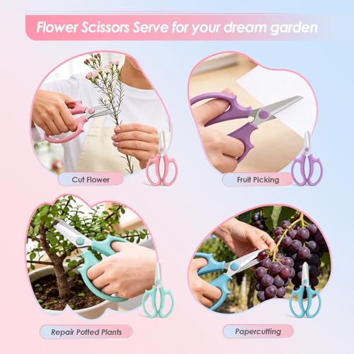 12PCS Flower Scissors, Premium Stainless Steel Garden Scissors - size: 12PCS Standard