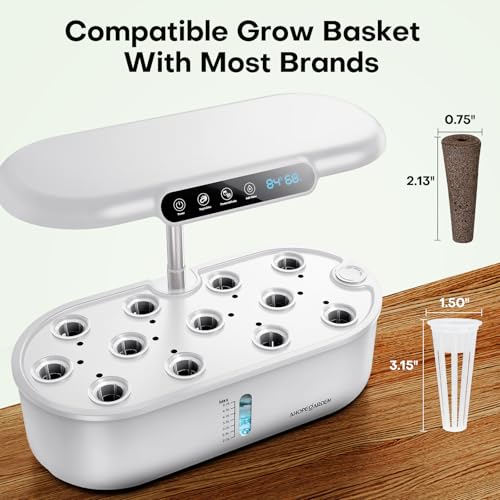 Ahopegarden Hydroponics Growing System: 12 Pods with Smart Env.Detection - color: White