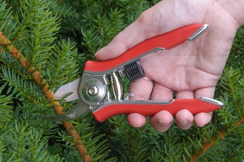 Dramm ColorPoint Stainless Steel Compact Garden Pruning Shears, Hand Pruner, Garden Clippers, with Heavy Duty Blade and Easy grip Handle, Red - color: Red, style: Classic