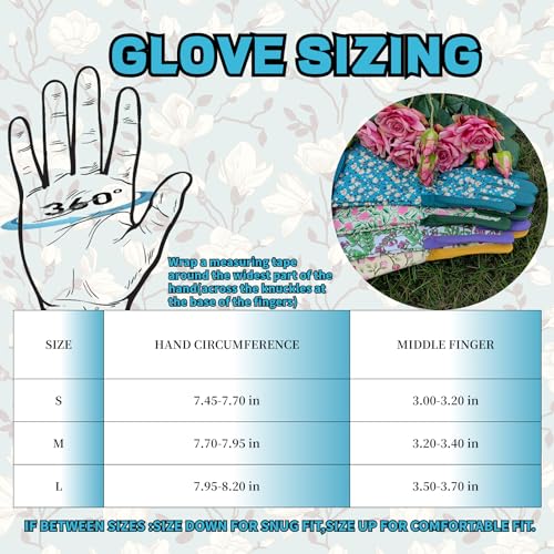 Thornproof Rose&Cactus Gardening Gloves,Gauntlet Garden Glove,Gifts - color: Lake-blue Flower, size: Small