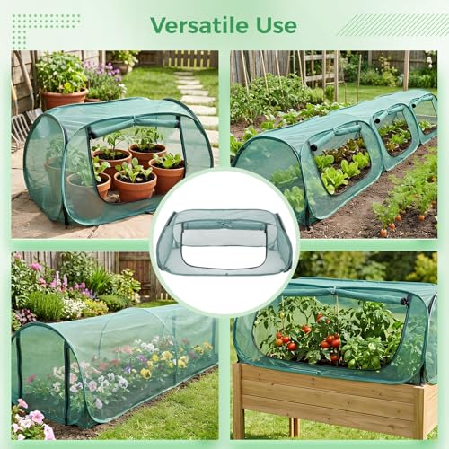 2 Pack Garden Covers for Raised Beds, Pop Up Mesh Plant Covers for Outdoors