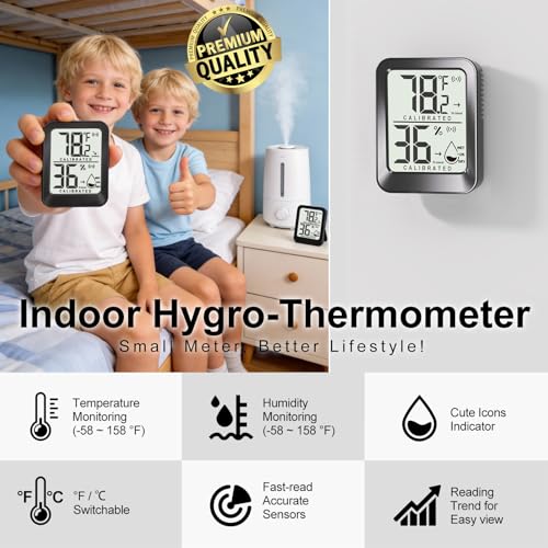 AyayaBoss 4 Pack Room Thermometer Indoor Hygrometer