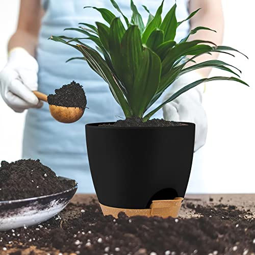 GARDIFE 5/5.5/6/6.5/7 Inch Self Watering Planters, Black - color: 7-black, size: 7/6.5/6/5.5/5 inch|5 pcs