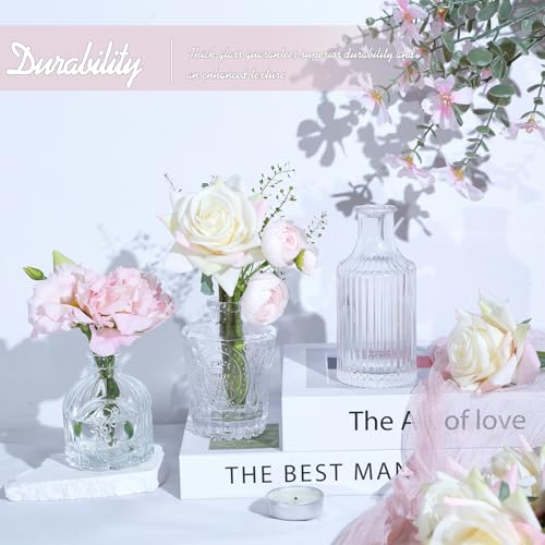 TBWIND 24pcs Clear Glass Bud Vases Set - color: Clear-24pcs, size: 24Pcs