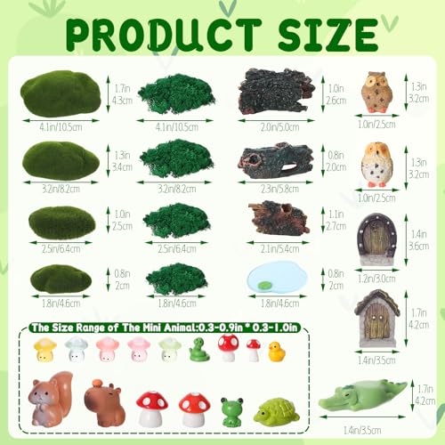 42 Pcs Mini Fairy Garden House Landscape Accessories Kit