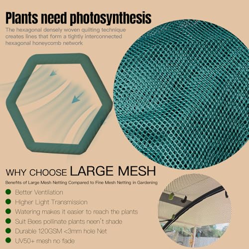 Poray Large Tunnel 73''x37''x61''Plant Netting Cover,5FT Tall Crop Cage Tomato Netting,Pest Guard Cover for Vegetables &Fruits,Durable Gardening Net for Plant and Animal - style: 73*37*61inches Tunnel Net