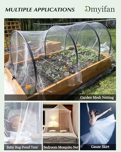 Dmyifan10x26Ft Ultra Fine Garden Mesh Netting Thicken Protection Netting for Vegetable Plant Fruits Health Growing, White Screen Barrier Net for Pest Bird Mosquito - size: 10 x 26 FT