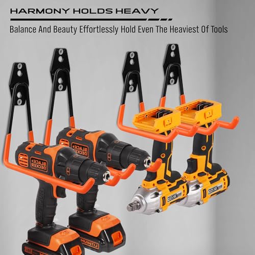 15-Piece Garage Wall Hooks with 3 Extension Straps, Orange Heavy Duty Tool Storage Rack for Ladder, Bike, Shovel, Garden Tools, Metal Wall Mount Organizer Set - style: 15-Pack Hooks + 3 Straps(orange)