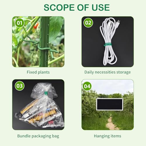 SooGree Plant Ties, 26.2 Feet Soft Twist Garden Ties for Supporting Climbing Plants, Flexible Wire for Tomatoes, Vines, Outdoor Climbing, Vegetables & Office Home Organization(Diameter 3mm) - size: 3MM*8M