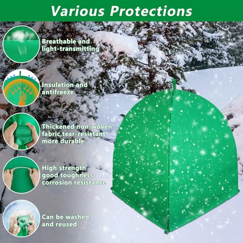 2 Pack Winter Plant Covers for Freeze Protection, 28×28×33 Inch Shrub Tent - size: 28 x 28 x 33 Inches