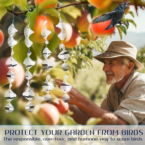 Reflective Bird Deterrents for Outside, Woodpecker Repellent - size: Spiral