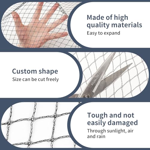 Garden Netting, 15ft x 30ft Black Bird Netting Heavy Duty,Rabbit,Large Bees,Squirrels, Deer,Chicken, Anti Birds, Cardinals,Animal Fencing for Fruit Tree & Vegetable Garden - size: 15ft x 30ft